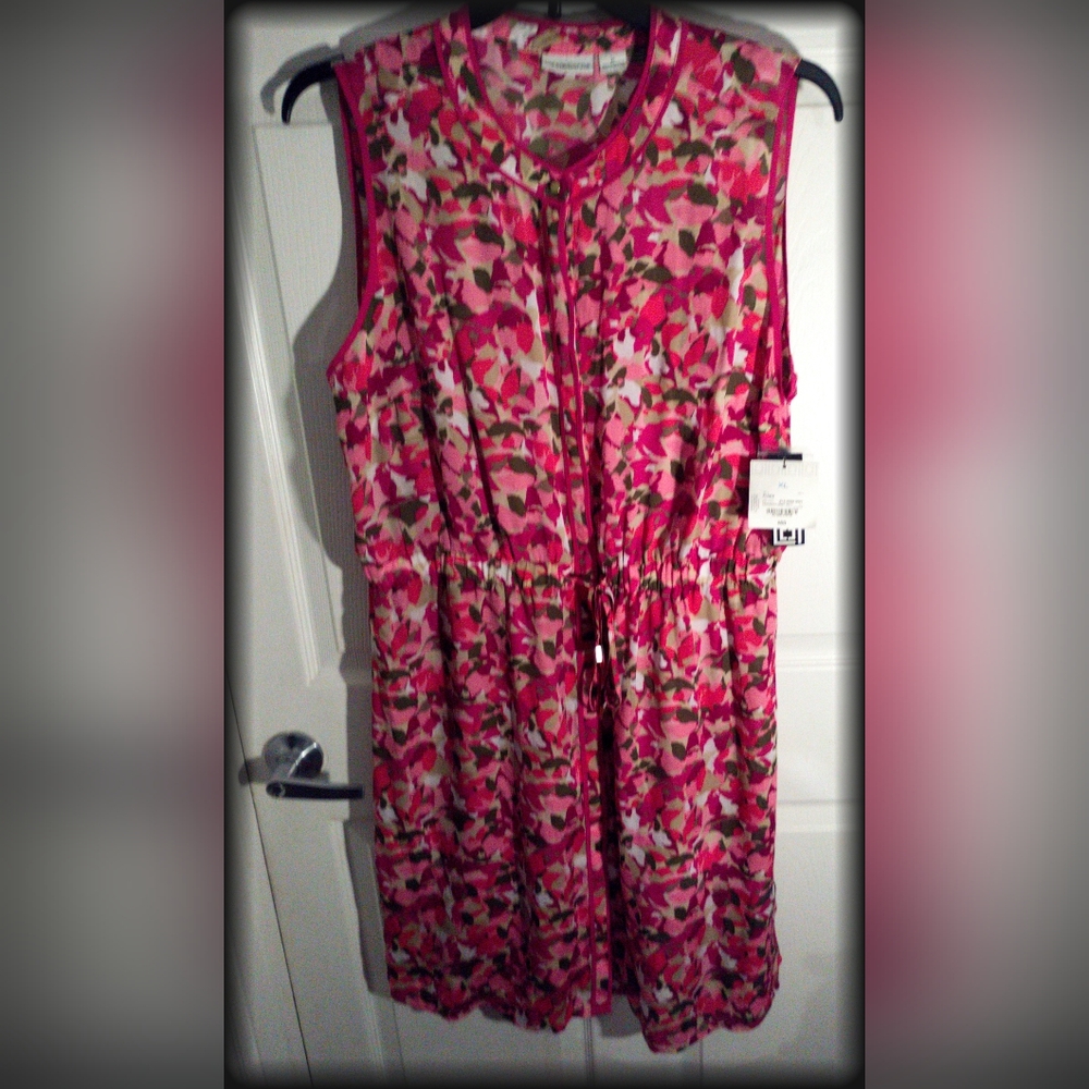 NEW! LIZ CLAIBORNE rasberry Plus Size Summer Dress XL sleeveless w Tags